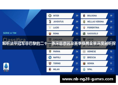 解析法甲冠军非巴黎的二十一条深层原因及赛季格局全景深度剖析探